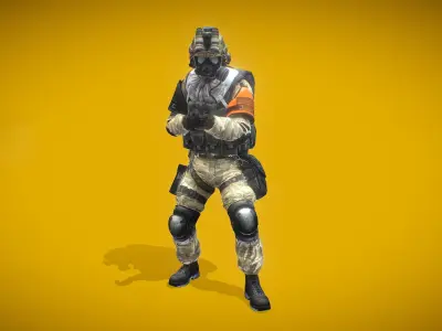 Battle Royale Soldier 1 Low-poly 3D model