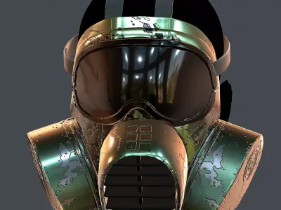Gas mask helmet 3d model scifi Low-poly  Low-poly 3D model shop