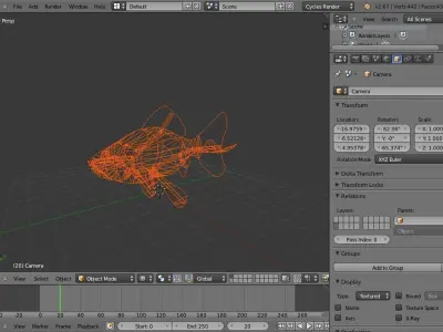 fish made in blender Low-poly 3D model