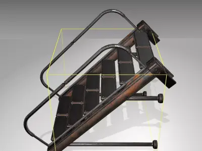 Futuristic Stairs - 17 - Rusty Textures Low-poly 3D model