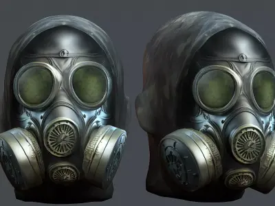 Helmet 3d model military combat Military scifi Low-poly 3D model Low-poly 3D model 4
