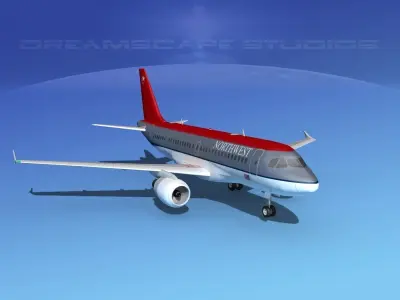 Airbus A319 Northwest Airlines 1 3D model