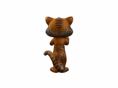 Indochinese Or Corbett Tiger Running In Water 3d Render 3D model