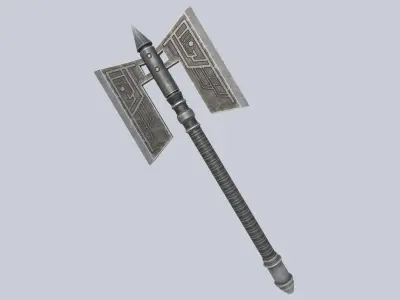 Fantasy axe Low-poly 3D model shop