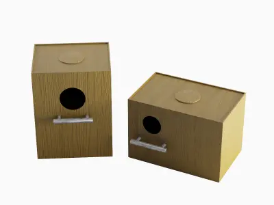 Colored Birdhouse 02 Low-poly 3D model
