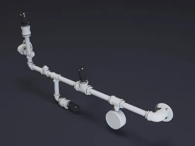 7- Steampunk Lamps- High detail 3d models Low-poly 3D model