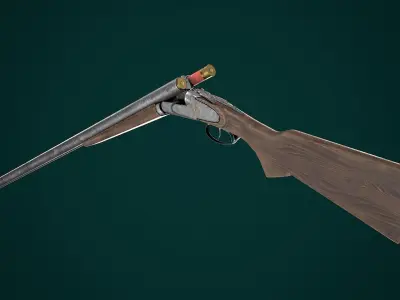 Double barrel shotgun Low-poly 3D model purchase