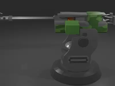 Machine Gun Turret Low-poly 3D model