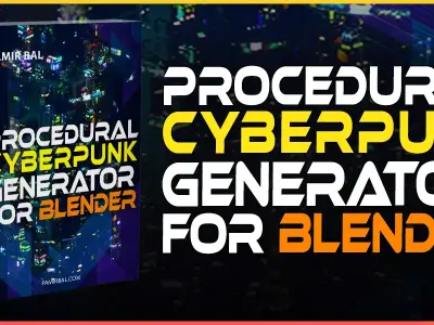 Procedural Sci-Fi Cyberpunk Effect Generator For Blender Low-poly 3D model