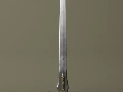 lowpoly Knight Sword Free low-poly 3D model