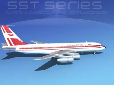 Boeing 707-320 SS Air Mauritius 3D model