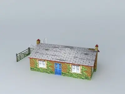 Eco Rail Track Gate Keepers Cottage Old Steam Days Free 3D model