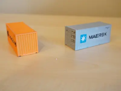 Pre supported H0 1 87 scale 20ft container 3D print model