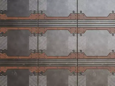 Sci-Fi Tech Panel Metal Plate PBR Seamless Texture