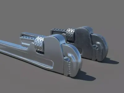 pliers iron wrench pipe pliers pipe wrench  hardware tools  3D model