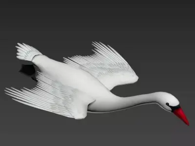 Swan Goose Low-poly 3D model