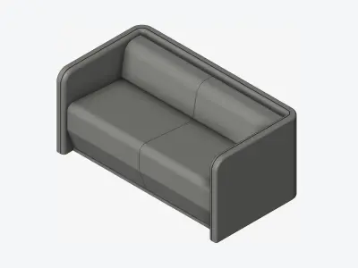 Seat - Sofa - Simplicity - Type 2 Low-poly 3D model
