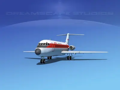 Douglas DC-9-15 Garuda 3D model