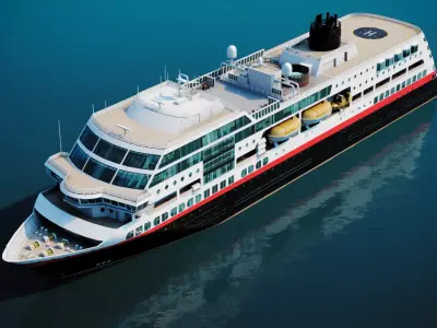 Arctic Cruiseship - Cruiseferry Low-poly 3D model