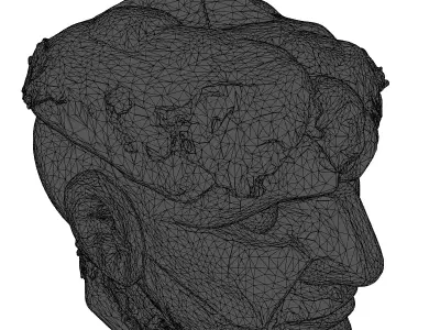 Mystic Stone Golem Head with Moss 3D model