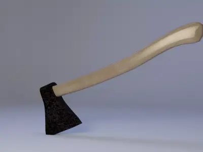 Wooden axe Free low-poly 3D model