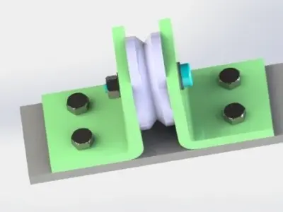 Pulley Support Low-poly 3D model