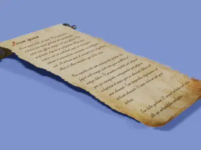 Rouleau de parchemin - parchment roll Free 3D model