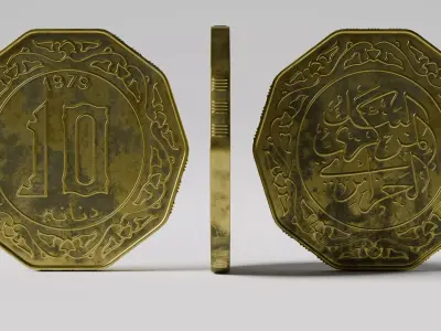 Algerian coin v2 3D model