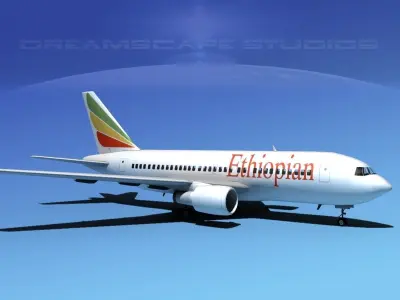 Boeing 767-200ER Ethiopian 3D model