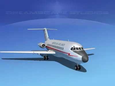 Douglas DC-9-20 Americans Airlines 3D model