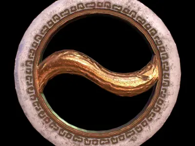 HIE Game Ready Chakram D180205 Low-poly 3D model