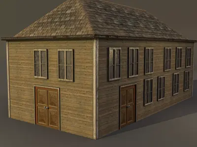 Western Building Low-poly 3D model