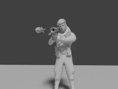 Soldier With RPG 3D model