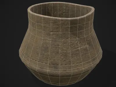 Ornate pottery Cup Low-poly 3D model