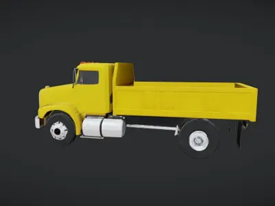yellow dump truck 3D model