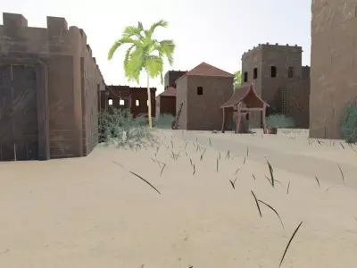 Desert Fortified Town 3D model