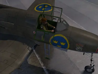 Saab J-21 A-1 3D model