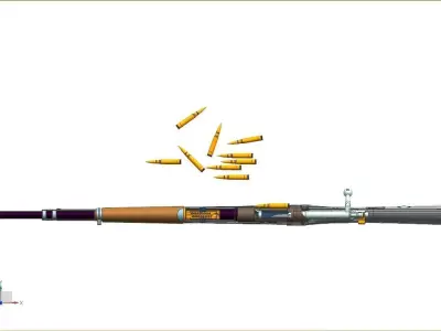 Mauser98k clamping device with handle 3D model