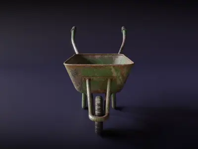 Old Wheelbarrow Low-poly 3D model