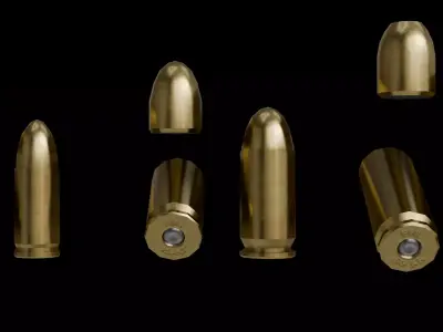 Pistol Bullets Free low-poly 3D model