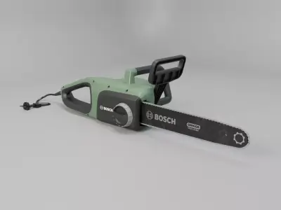 Realistic Power Tool Bosch Chainsaw with PBR Texture 3D model Low-poly 3D model