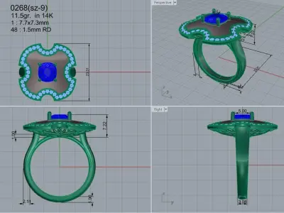 Unique Ring 0268 3D print model