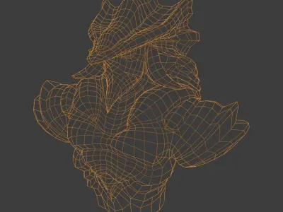 Dark Hero Kaijin statue Low-poly 3D model