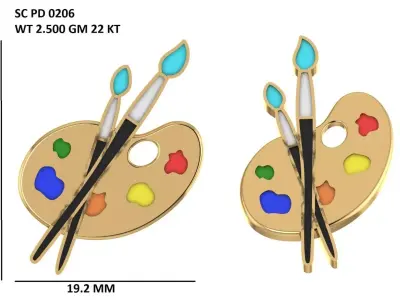 PAINTING DISH PENDENT 3D model