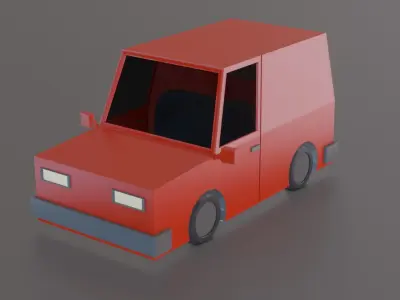 Van Car Free low-poly 3D model purchase