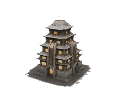 Sci fi pagoda 3D model