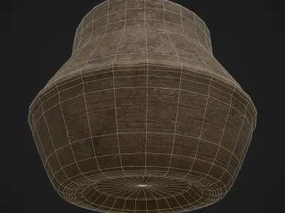 Ornate pottery Cup Low-poly 3D model