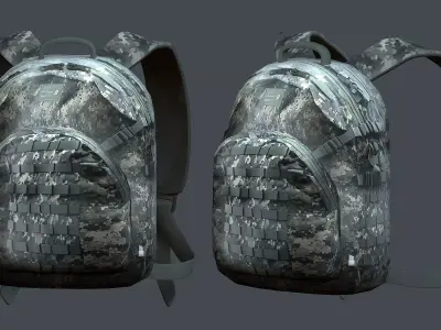 Backpack Camping Generic military human bag storqge baggage Low-poly 3D model 3