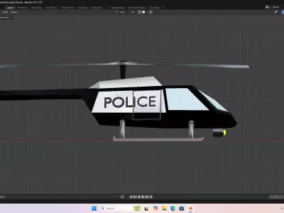 Game-Ready Low Poly Stylized Police Helicopter Free low-poly 3D model