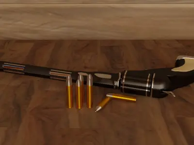 Old Western Revolver 3D model